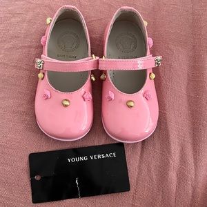 VERSACE ROSE BALLERINA SHOES SIZE 21